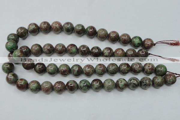 CGA304 15.5 inches 12mm round red green garnet gemstone beads