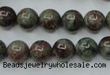 CGA305 15.5 inches 14mm round red green garnet gemstone beads