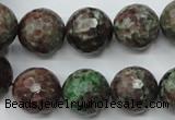 CGA317 15.5 inches 18mm faceted round red green garnet gemstone beads