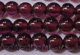 CGA356 15 inches 3mm round natural red garnet beads wholesale