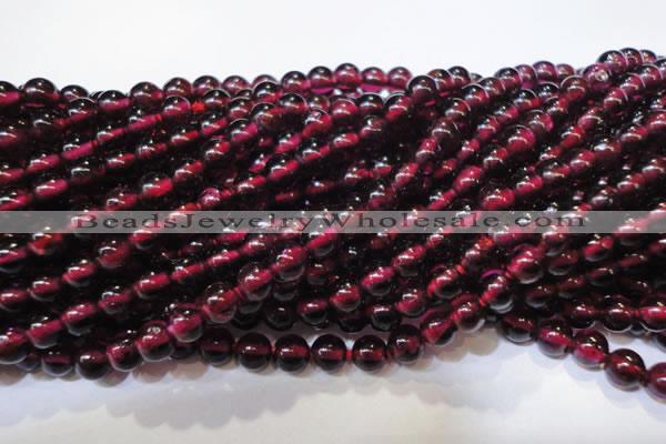 CGA357 15 inches 4mm round natural red garnet beads wholesale