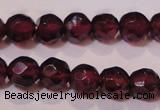 CGA361 14 inches 4mm faceted round natural red garnet beads wholesale