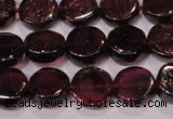 CGA383 15 inches 7mm coin natural red garnet beads wholesale