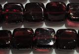 CGA401 15.5 inches 8*8mm square natural red garnet beads wholesale