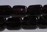 CGA405 15.5 inches 8*12mm rectangle natural red garnet beads wholesale