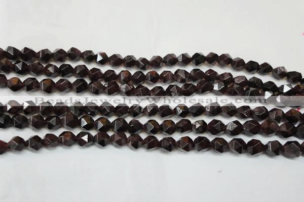 CGA450 15.5 inches 6mm faceted nuggets natural red garnet beads