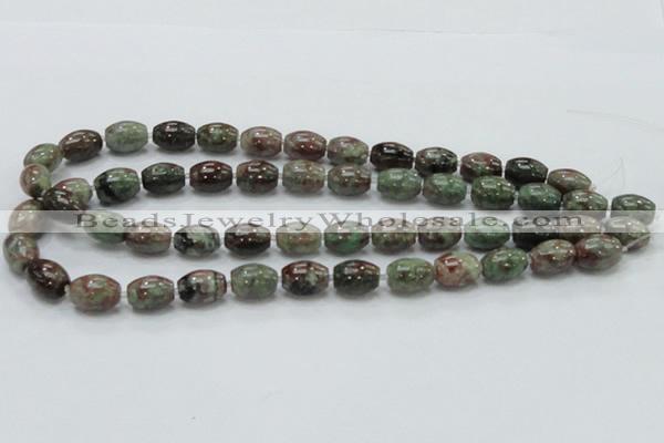 CGA53 15.5 inches 10*14mm drum red green garnet gemstone beads