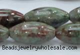 CGA57 15.5 inches 15*30mm rice red green garnet gemstone beads