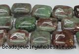 CGA62 15.5 inches 14*14mm square red green garnet gemstone beads