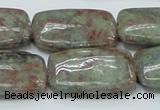 CGA64 15.5 inches 20*30mm rectangle red green garnet gemstone beads