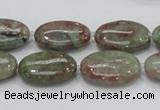 CGA66 15.5 inches 15*20mm oval red green garnet gemstone beads