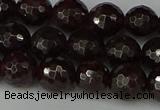 CGA663 15.5 inches 8mm faceted round red garnet beads wholesale