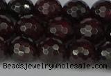 CGA664 15.5 inches 10mm faceted round red garnet beads wholesale