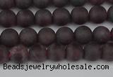 CGA671 15.5 inches 6mm round matte red garnet beads wholesale