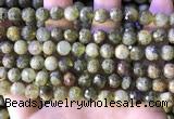 CGA706 15.5 inches 8mm faceted round green garnet beads