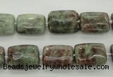 CGA74 15.5 inches 10*14mm rectangle red green garnet gemstone beads