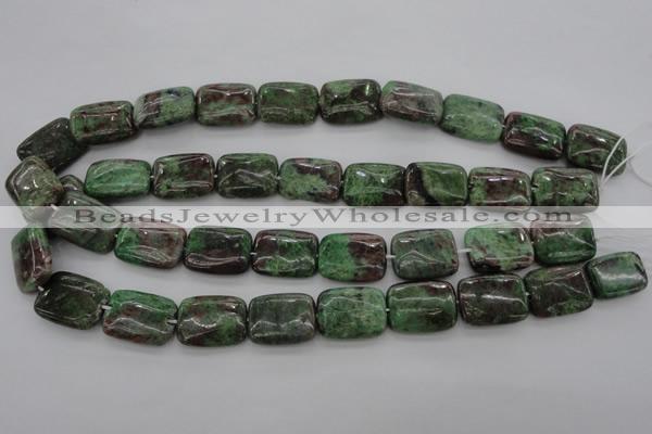 CGA77 15.5 inches 15*20mm rectangle red green garnet gemstone beads