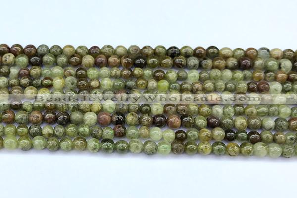 CGA835 15 inches 4mm round green garnet beads