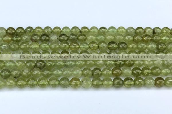 CGA850 15 inches 6mm round green garnet beads