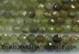 CGA856 15 inches 4mm faceted round green garnet beads