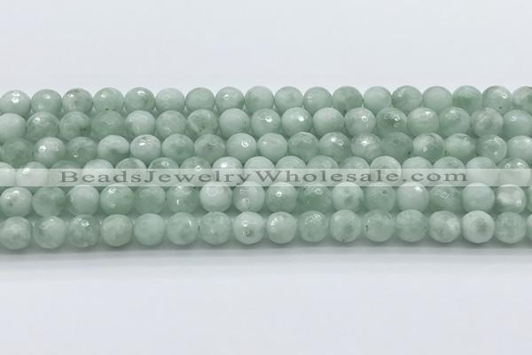 CGA912 15.5 inches 8mm faceted round green angel skin beads wholesale