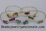 CGB1038 8*18mm - 10*20mm freeform druzy agate bangles