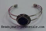 CGB1514 25mm coin plated druzy agate bangles wholesale