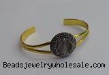 CGB2028 25mm coin plated druzy agate bangles wholesale