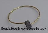 CGB2040 10mm coin plated druzy agate gemstone bangles wholesale