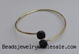 CGB2047 10mm coin plated druzy agate gemstone bangles wholesale