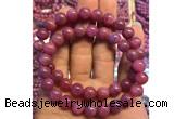 CGB2504 7.5 inches 10mm round ruby gemstone beaded bracelets