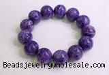 CGB2557 7.5 inches 18mm round charoite gemstone beaded bracelets