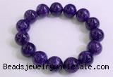 CGB2565 7.5 inches 14mm round charoite gemstone beaded bracelets