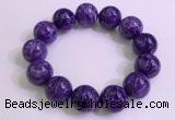 CGB2566 7.5 inches 18mm round charoite gemstone beaded bracelets