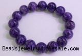 CGB2574 7.5 inches 13mm round charoite gemstone beaded bracelets