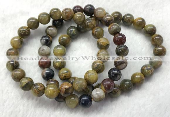 CGB2600 7.5 inches 9mm round natural pietersit beaded bracelets