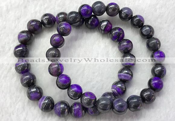 CGB2611 7.5 inches 9mm round natural sugilite beaded bracelets