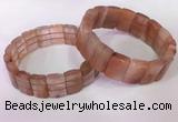 CGB2635 12*18mm faceted rectangle red rutilated quartz bracelets