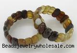 CGB3122 7.5 inches 10*20mm faceted oval agate bracelets