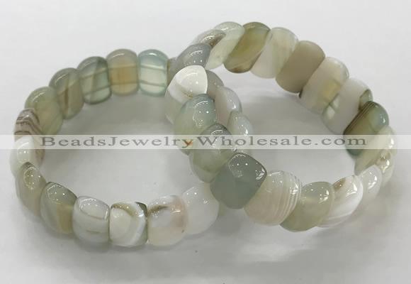 CGB3127 7.5 inches 10*20mm faceted oval agate bracelets