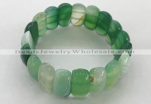 CGB3148 7.5 inches 11*23mm faceted oval agate bracelets