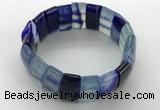 CGB3157 7.5 inches 11*23mm faceted rectangle agate bracelets