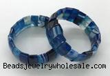 CGB3158 7.5 inches 11*23mm faceted rectangle agate bracelets