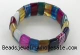 CGB3160 7.5 inches 11*23mm faceted rectangle agate bracelets