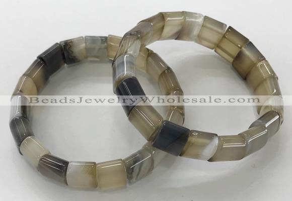 CGB3175 7.5 inches 12*15mm rectangle agate bracelets wholesale