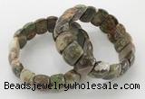 CGB3228 7.5 inches 12*20mm oval rainforest agate bracelets