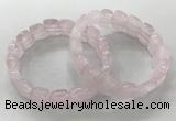 CGB3265 7.5 inches 10*15mm faceted marquise rose quartz bracelets