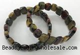 CGB3272 7.5 inches 10*15mm faceted marquise mixed tiger eye bracelets