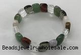 CGB3280 7.5 inches 10*15mm faceted oval mixed gemstone bracelets