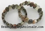 CGB3284 7.5 inches 10*15mm faceted oval rainforest agate bracelets